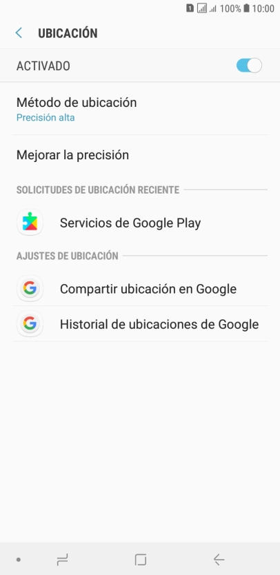 Pulsa Método de ubicación.