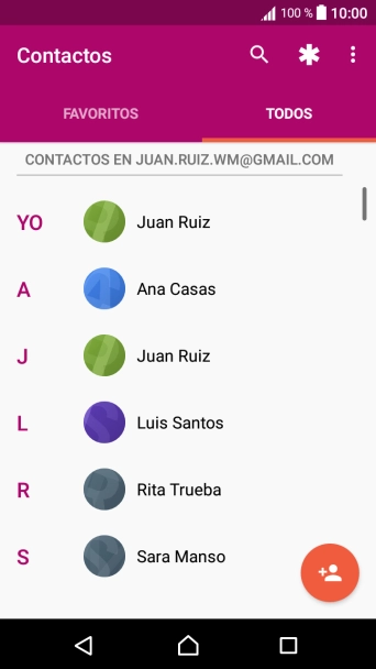 Pulsa el icono de nuevo contacto.