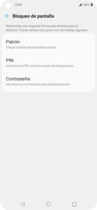 Pulsa el código de seguridad deseado y sigue las indicaciones de la pantalla para crear un código de seguridad del teléfono adicional.