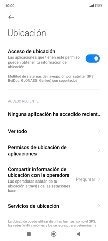 Pulsa Permisos de ubicación de aplicaciones.