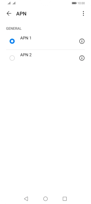 Pulsa en el campo junto a la conexión de datos deseada para activarla.