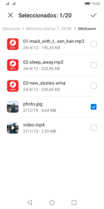 Pulsa el icono de aceptar.