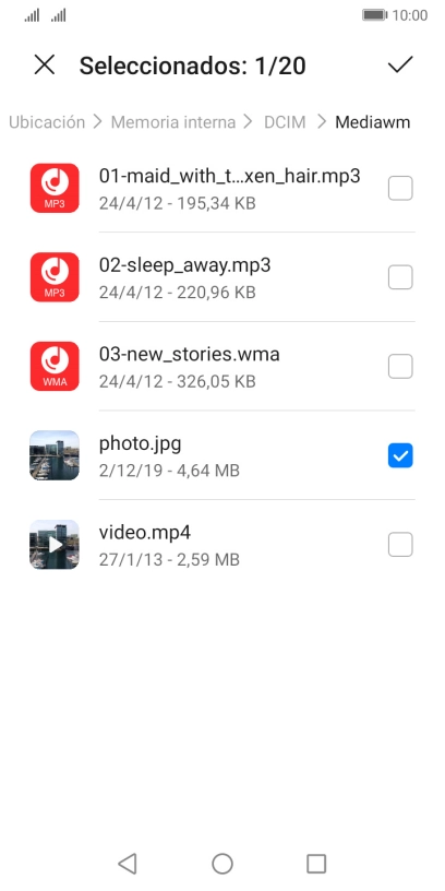 Pulsa el icono de aceptar.
