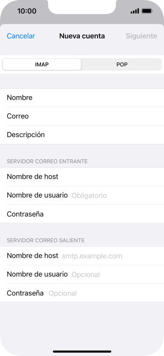 Pulsa Nombre de usuario e introduce el nombre de usuario de tu cuenta de correo electrónico.