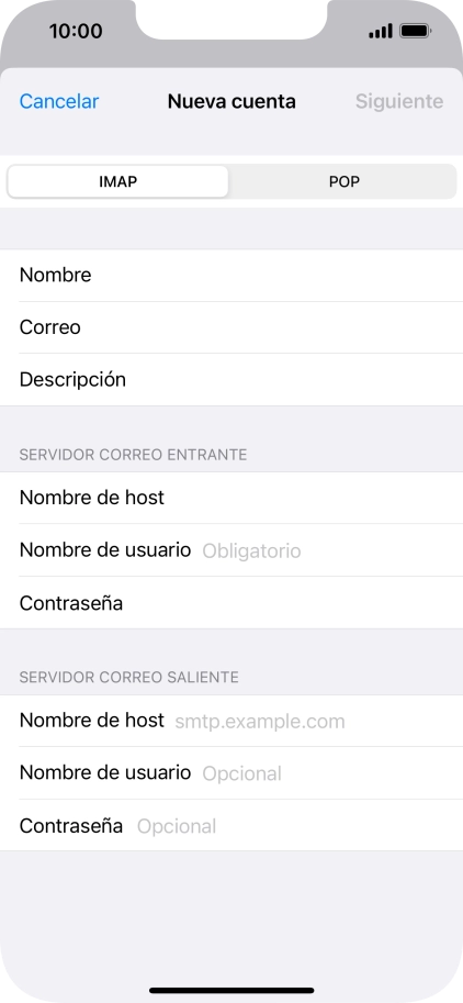 Pulsa Nombre de usuario e introduce el nombre de usuario de tu cuenta de correo electrónico.