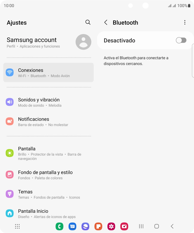 Pulsa el indicador para activar la función.