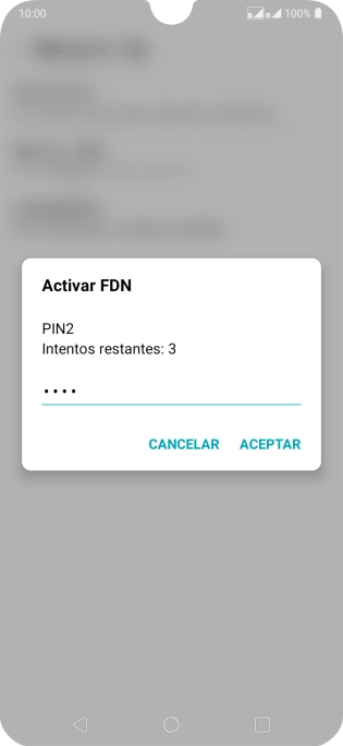 Introduce el código PIN2 y pulsa ACEPTAR.