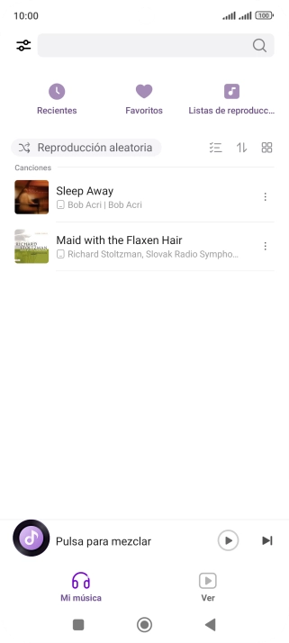 Pulsa el archivo de música deseado.