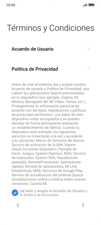 Pulsa la flecha hacia la derecha.