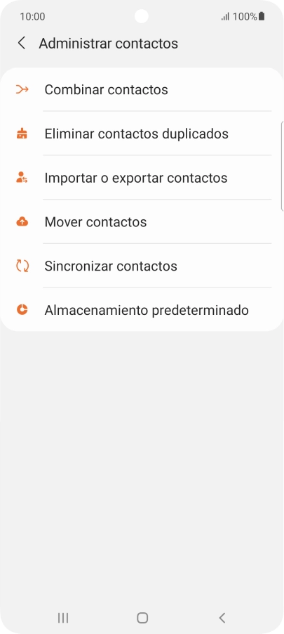 Pulsa Importar o exportar contactos.