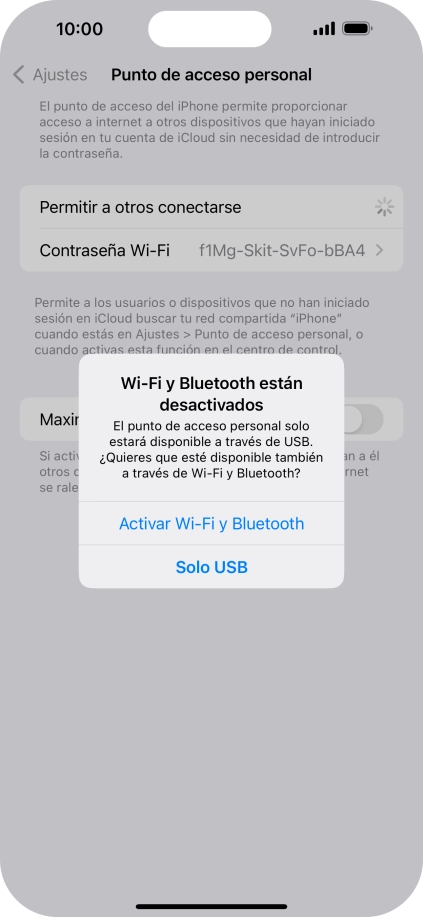 Si el wifi está desactivado, pulsa Activar Wi-Fi y Bluetooth.