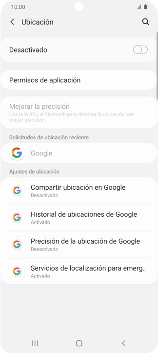 Pulsa el indicador para activar o desactivar la función.