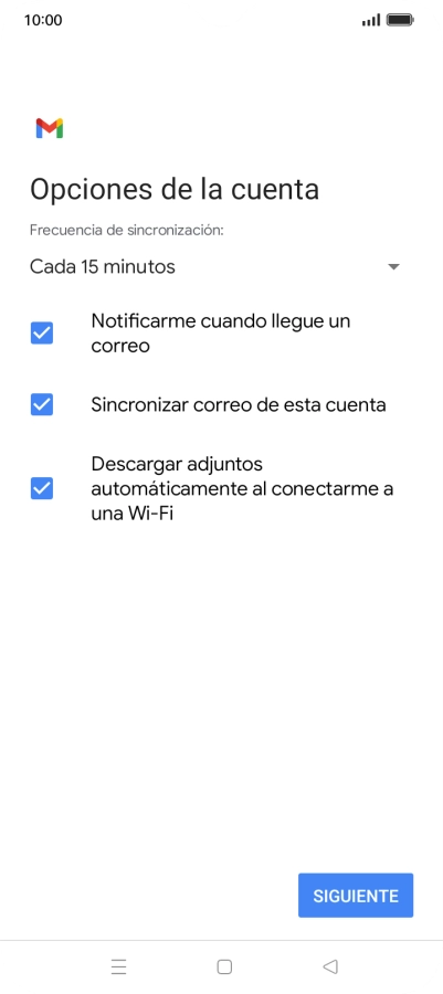 Si aparece en la pantalla esta imagen, tu cuenta de correo electrónico ha sido reconocida y configurada automáticamente. Sigue las indicaciones de la pantalla para introducir más información y terminar la configuración.