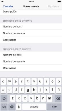 Pulsa Nombre de host e introduce smtp.vodafone.es.