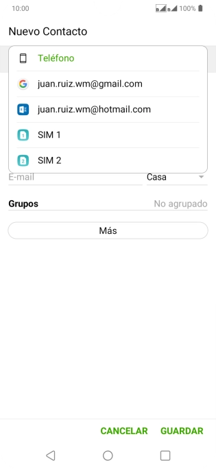 Pulsa Teléfono.