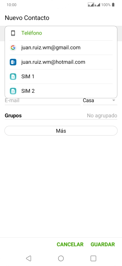 Pulsa Teléfono.