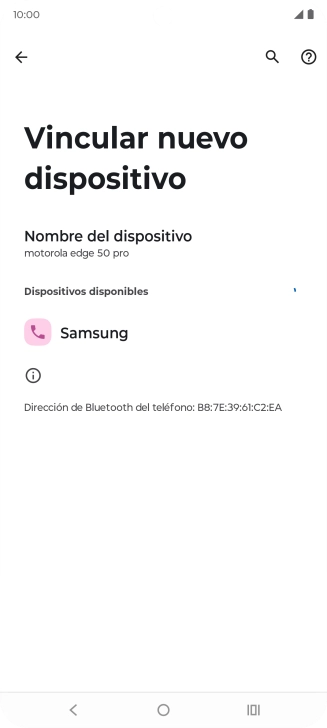 Pulsa el dispositivo Bluetooth deseado y sigue las indicaciones de la pantalla para vincular el dispositivo al teléfono.