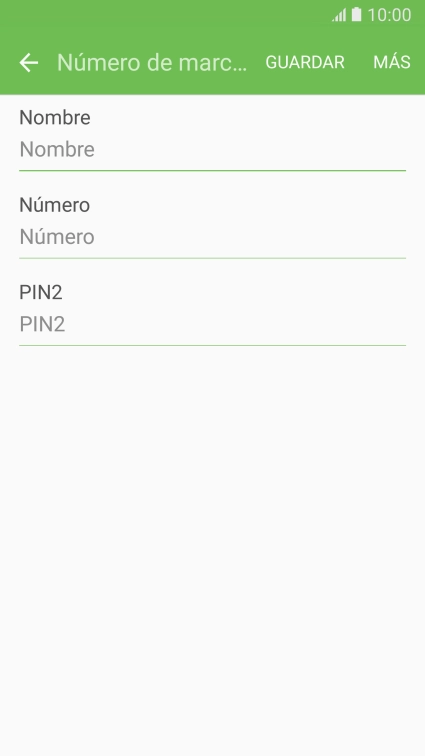 Pulsa Nombre e introduce el nombre deseado.