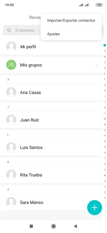Pulsa Importar/Exportar contactos.