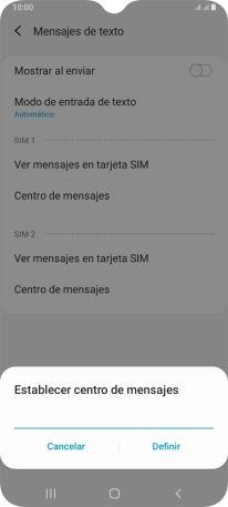 Introduce +34607003110 y pulsa Definir.