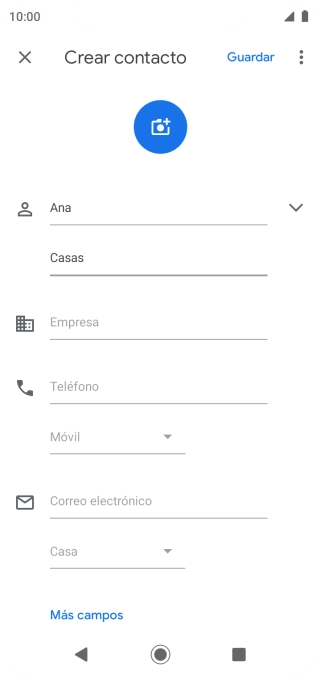 Pulsa Teléfono e introduce el número de teléfono deseado.