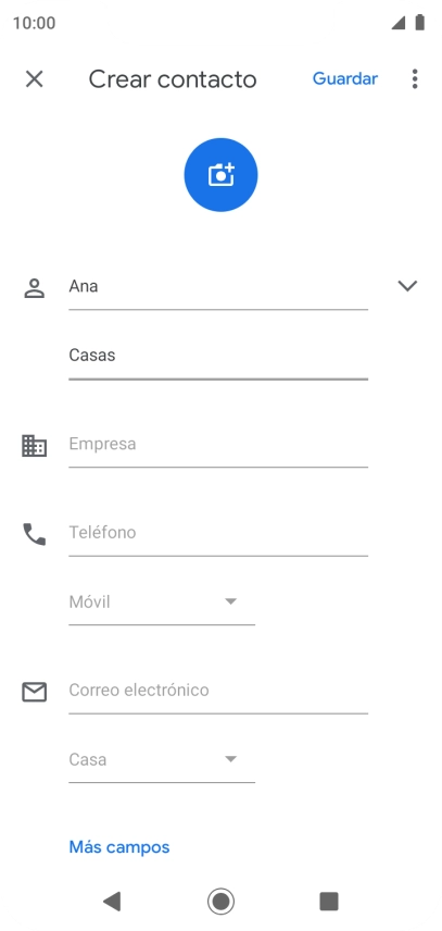 Pulsa Teléfono e introduce el número de teléfono deseado.