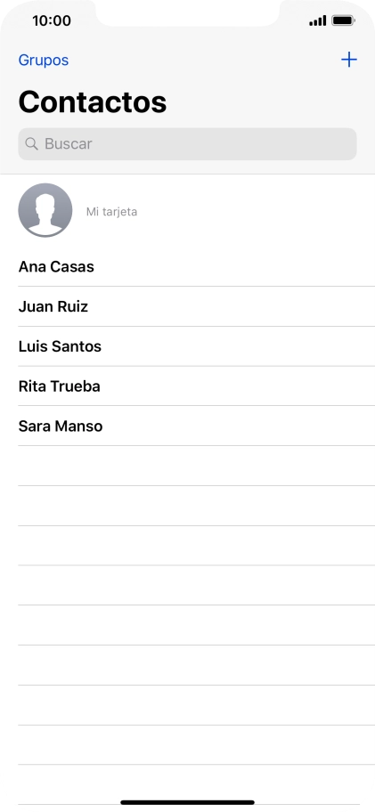 Pulsa el icono de nuevo contacto.