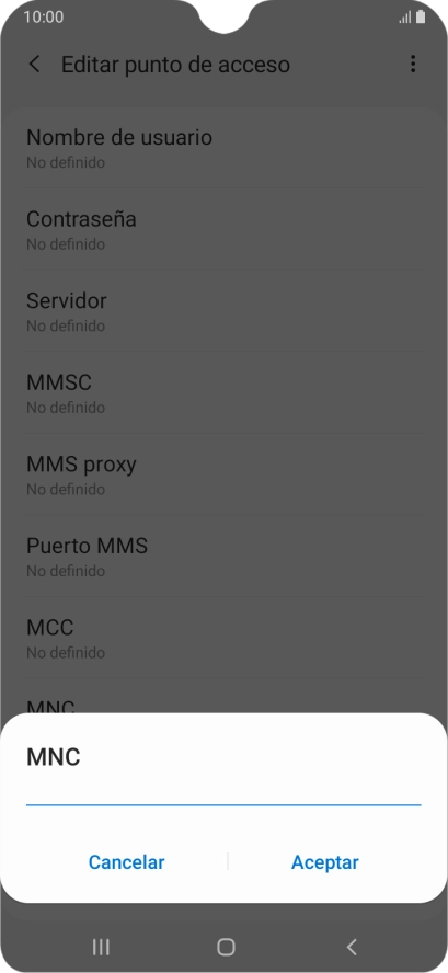 Introduce 01 y pulsa Aceptar.