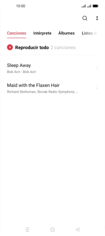 Pulsa una categoría y desplázate al archivo de música deseado.