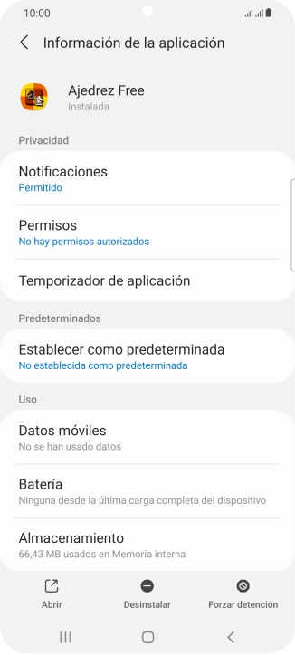 Pulsa Almacenamiento.