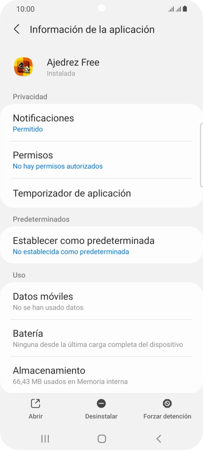 Pulsa Almacenamiento.