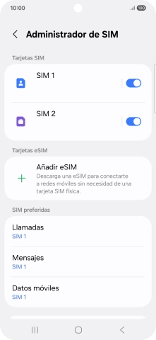 Pulsa la tarjeta SIM deseada.