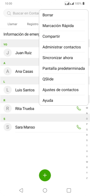 Pulsa Administrar contactos.