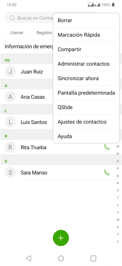 Pulsa Administrar contactos.