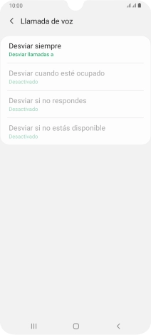 Pulsa el tipo de desvío deseado.