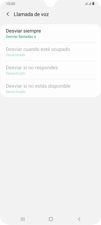 Pulsa el tipo de desvío deseado.