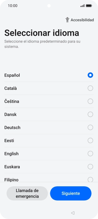 Pulsa el idioma deseado.