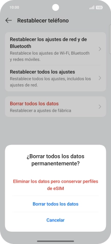 Pulsa el ajuste deseado.