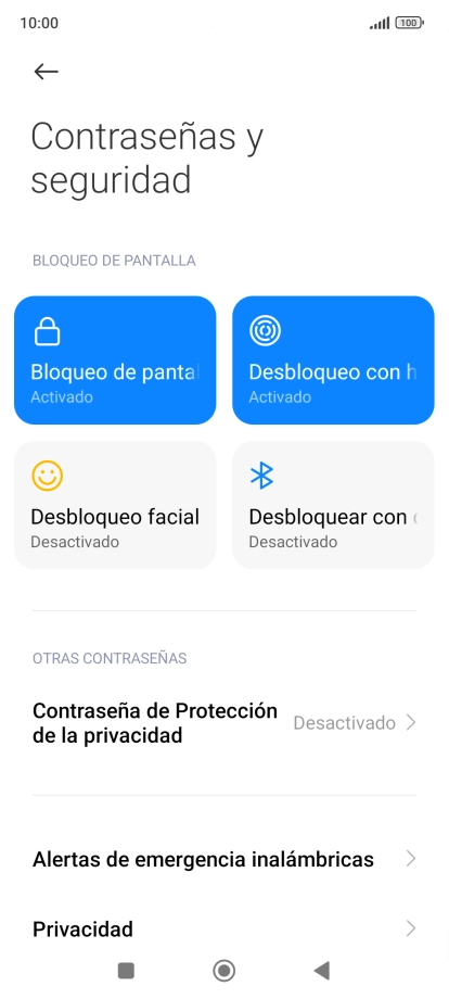 Pulsa Bloqueo de pantalla.