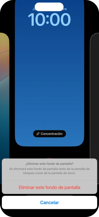 Pulsa Eliminar este fondo de pantalla.