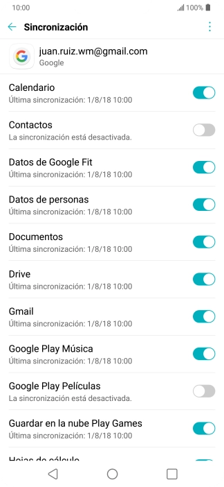 Pulsa el indicador junto a 