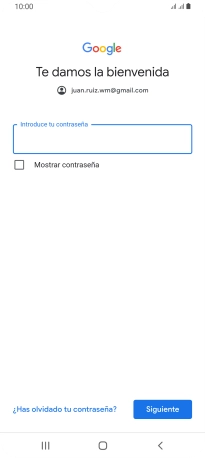 Pulsa Introduce tu contraseña e introduce la contraseña de tu cuenta de Google.