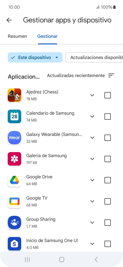 Pulsa la app deseada.