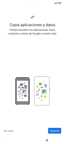 Pulsa No copiar y sigue las indicaciones de la pantalla para finalizar la activación del teléfono.