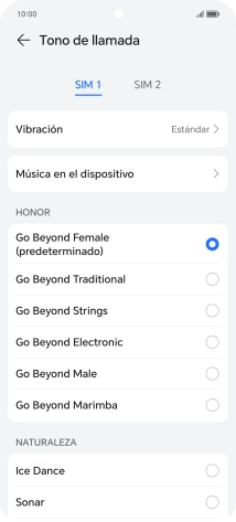 Pulsa los timbres de llamada deseados para escucharlos.