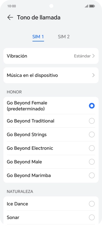 Pulsa los timbres de llamada deseados para escucharlos.