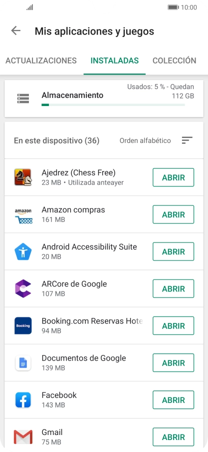 Pulsa la app deseada.