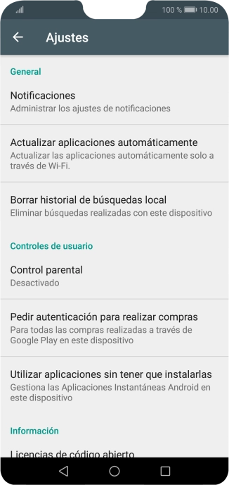 Pulsa Actualizar aplicaciones automáticamente..
