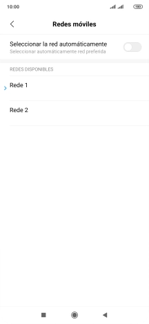 Pulsa la red deseada.