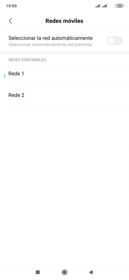 Pulsa la red deseada.